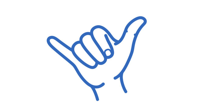 Shaka sign hand gesture symbol.