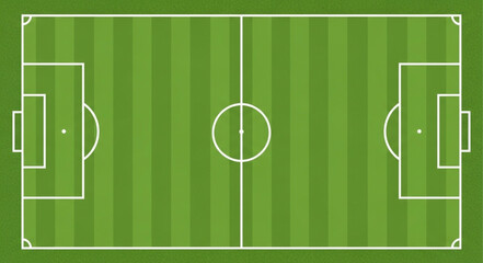 Overhead View of a Soccer Field with Markings and Goals. © Rifni
