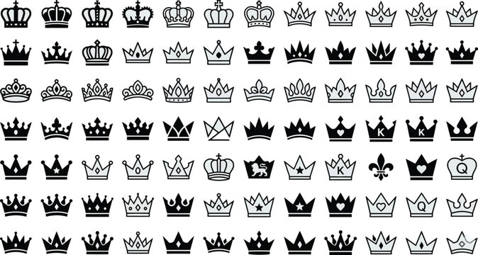 Crown king mega icon set
Sketch crown. Simple graffiti crowning, elegant queen or king crowns hand drawn vector illustration
