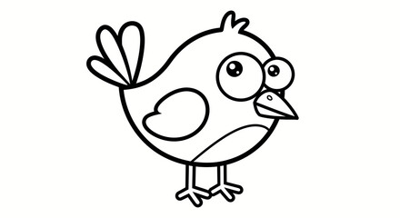 Fototapeta premium Cartoon Bird Standing Illustration