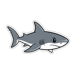 Obraz premium A stylized depiction of a great white shark swimming gracefully in the ocean