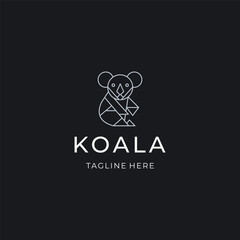 Koala line art logo with soft curves expressing calm and friendliness.