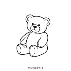 Obraz premium Teddy Bear Illustration - A Classic Toy for Childrens Designs.