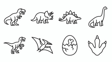 Fototapeta premium Modern Flat Dinosaur Vector Collection for Children Illustration