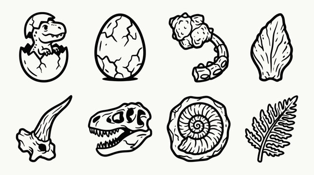 Modern Flat Dinosaur Vector Collection for Children Illustration