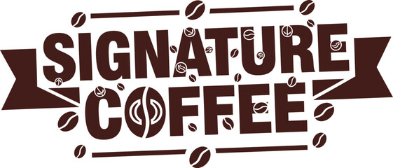 Fototapeta premium Signature Coffee Branding Logo Vector
