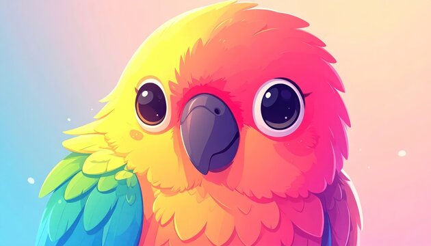 Colorful Parrot Bird Illustration Artwork.