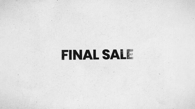 Final Sale Pencil Scribble Text Animation 4K Clearance Discount Event and Retail Promotion Announcement