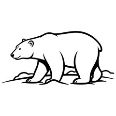 Obraz premium A black and white drawing of a polar bear