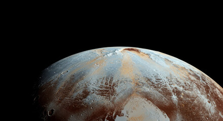 Naklejka premium Stunning View of Rocky Exoplanet Surface with Desert Terrain