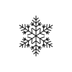 Obraz premium Black snowflake on white background.