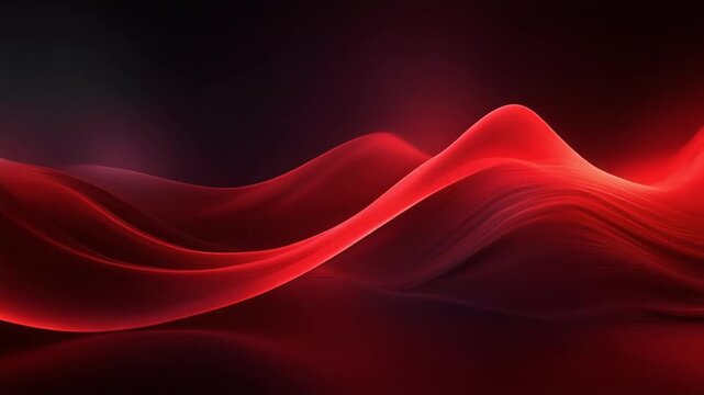 Red Wave Motion Abstract Background.