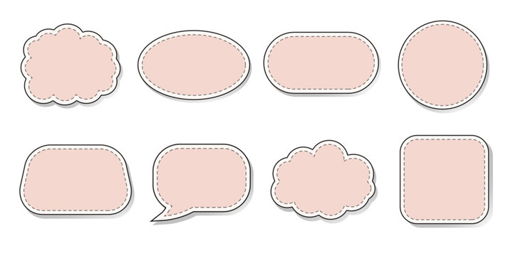 Note frames set decorative borders for messages labels and paper notes