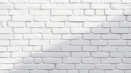 Obraz premium White painted brick wall with textured bricks, soft shadows and a calm minimalist urban surface