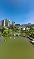 Fototapeta premium Aerial photography of Huizhou Longmen Nankunshan R&F Health Valley