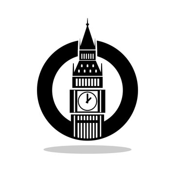 Big Ben circle logo with shadow