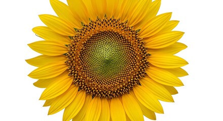 Obraz premium Isolated vibrant yellow sunflower head close-up