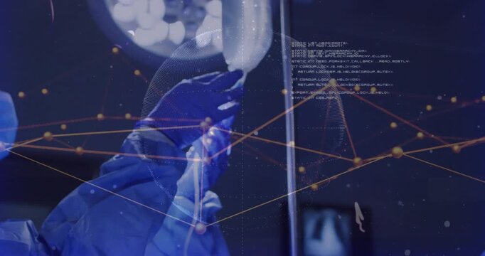 Staff hands reaching IV drip priming line linking BVM for medical aid with overlays showing ports