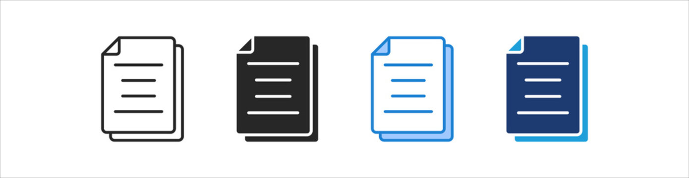 Documents Icon Set Multiple Style Vector Collection