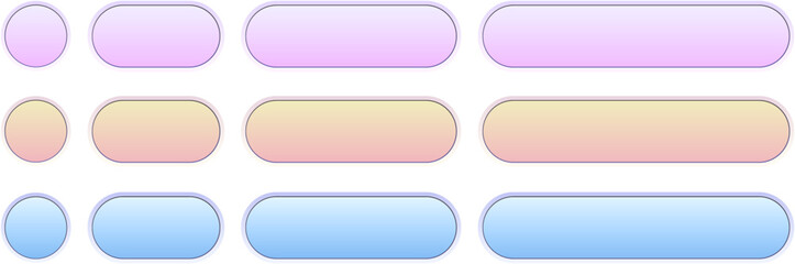 Fototapeta premium Multicolored buttons isolated, navigation panel for website with soft pastel colors.