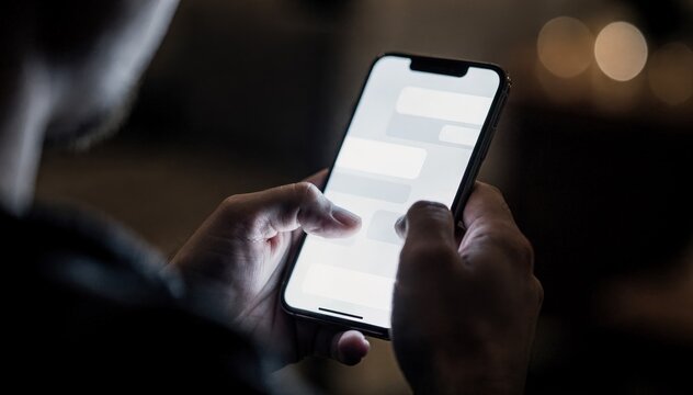 Scrolling through endless personalized content on a mobile device using infinite scroll sharp interface elements contrasting with the blurred environment for immersive experience.