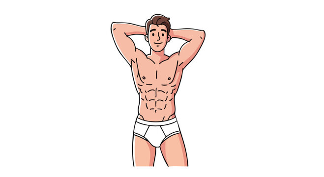Fit man with six pack abs.