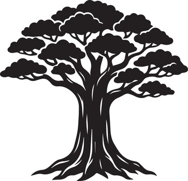 Rain Forest Kapok Tree Silhouettes Design