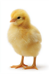 Obraz premium a yellow chick on a white background.