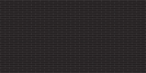 black brick wall texture, seamless cladding pattern for interior decoration, kitchen backsplash, plastic panel, building outdoor design. Abstract minimal background, vector eps 10