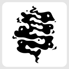 Naklejka premium Curvy Black Smoke Silhouette Design with Snake Shape for Creative Branding and Streetwear Graphic Elements.