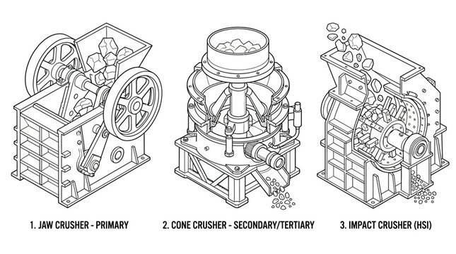 Diagram of Mining Rock Crushers Outlined
