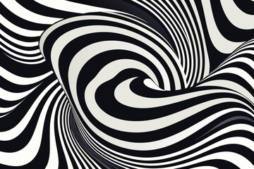 Fototapeta premium Abstract Black White Swirl Pattern Op Art Style Optical Illusion Graphic Design Background