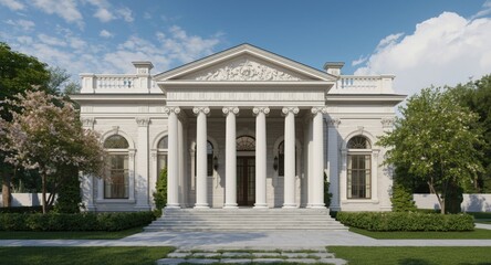 Fototapeta premium Digital 3D rendering showcasing Palladian style with modern artistic elements