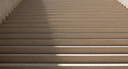 Obraz premium Concrete staircase steps illuminated by bright morning sunlight with minimal shadows