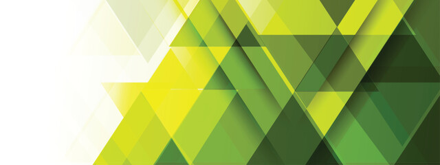 Green glossy triangles abstract technology background with space for text. Modern background for business and presentation © Trivic