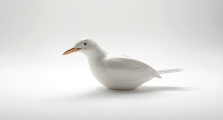 Fototapeta premium Elegant bird form placed on a soft white background crafted to improve interior aesthetics