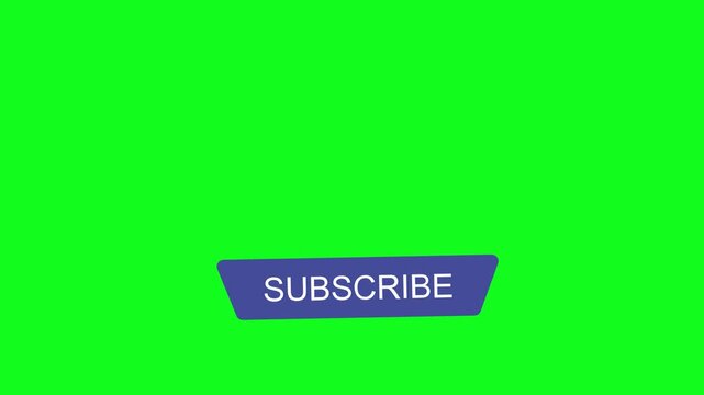 Subscribe button animation motion graphics 4K green screen overlay cinematic footage