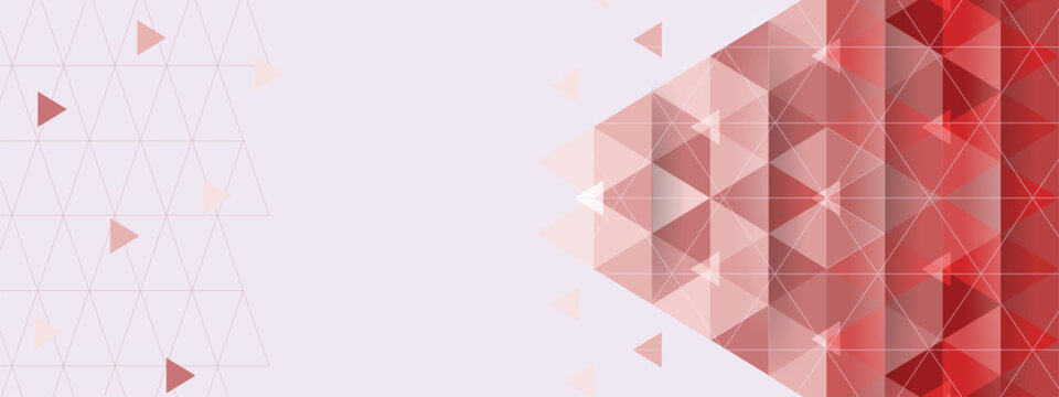 Red glossy triangles abstract technology background with space for text. Modern background for business and presentation