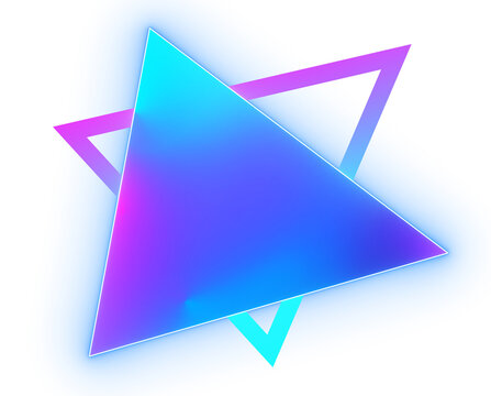 Abstract futuristic synthwave retro neon triangle 80s-90s aesthetic style