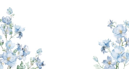 Fresh watercolor forget me not floral design on neutral white background ideal for copy space