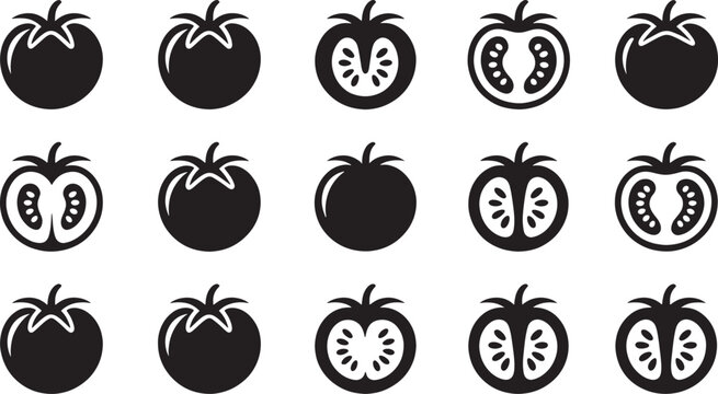 Various black tomato fruit vegetable food healthy