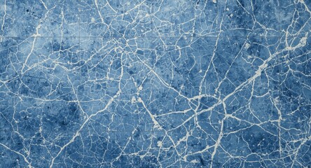 Obraz premium Ceramic tile surface showing detailed crackle glaze in blue and white with texture