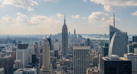 Fototapeta premium Elevated City View Capturing The Essence Of Metropolitan Life
