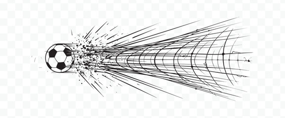 Dynamic Soccer Ball with Grunge Speed Effect Vector Art © Masud