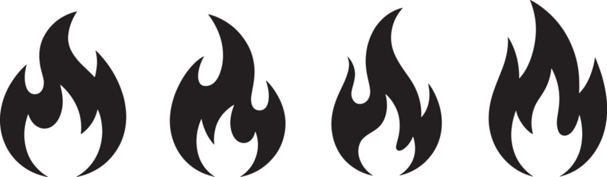Various flame in black flame black flames fire symbols simple flame shapes