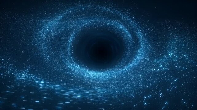 Swirling vortex of cosmic energy surrounding a dark and mysterious black hole