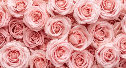 Charming pink roses layered over a soft pastel background for romantic floral designs