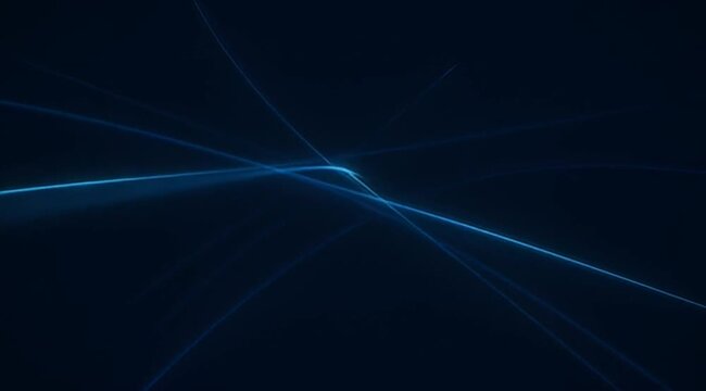 Abstract dark blue background featuring dynamic and intersecting light beams graphic