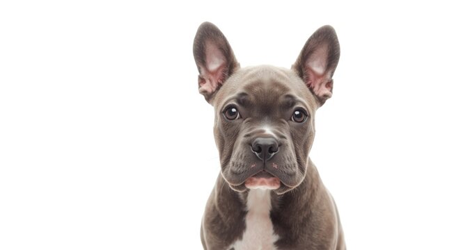 Adorable Cane Corso puppy on bright white photo background