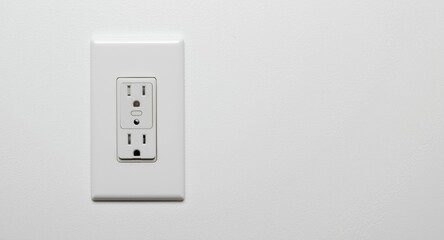 Electrical outlet for residential use with ground fault interruption and reset button